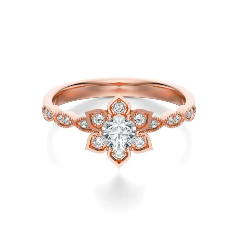 Pierścionek z różowego złota z diamentami AJPZ_148